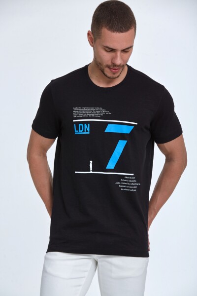 Enrique Printed Men's T-Shirt Black - 1