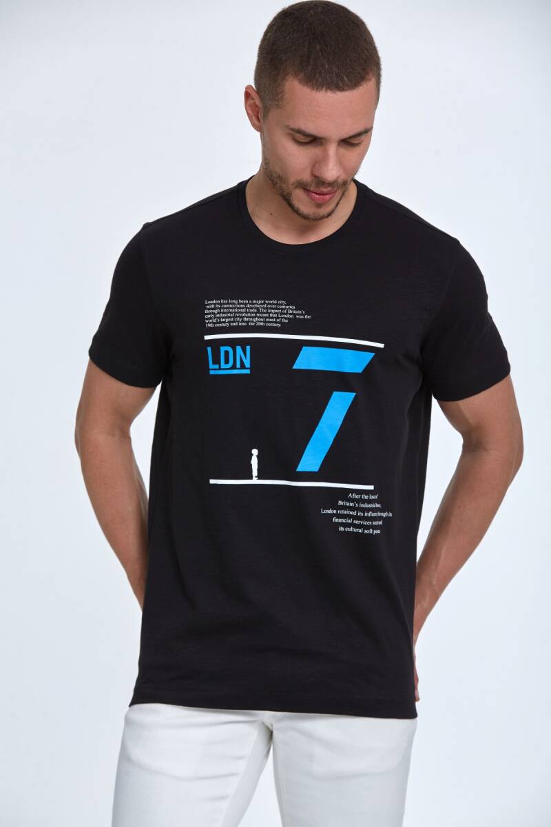 Enrique Printed Men's T-Shirt Black - 1
