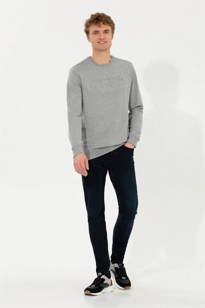 Erkek Basic Bisiklet Yaka Sweatshirt