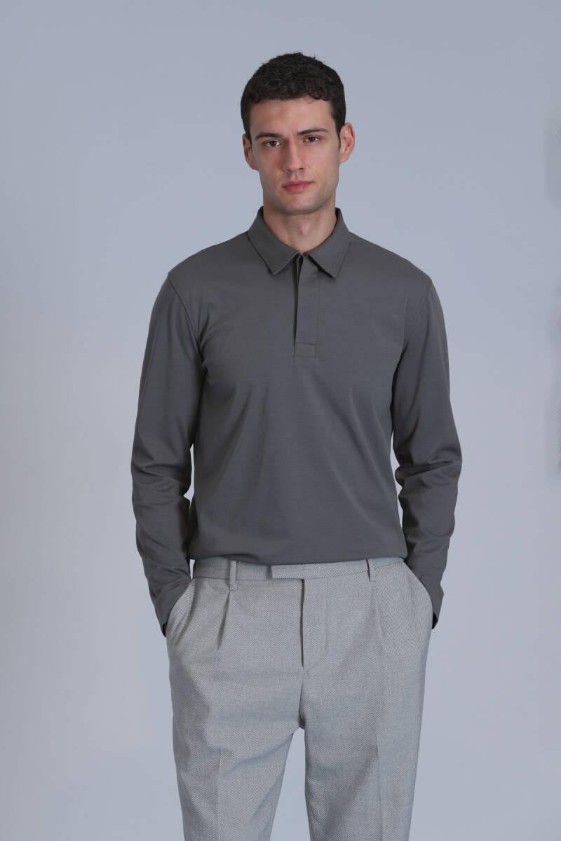 Evan Erkek Uzun Kol Tişört Nefti Yeşil - 1