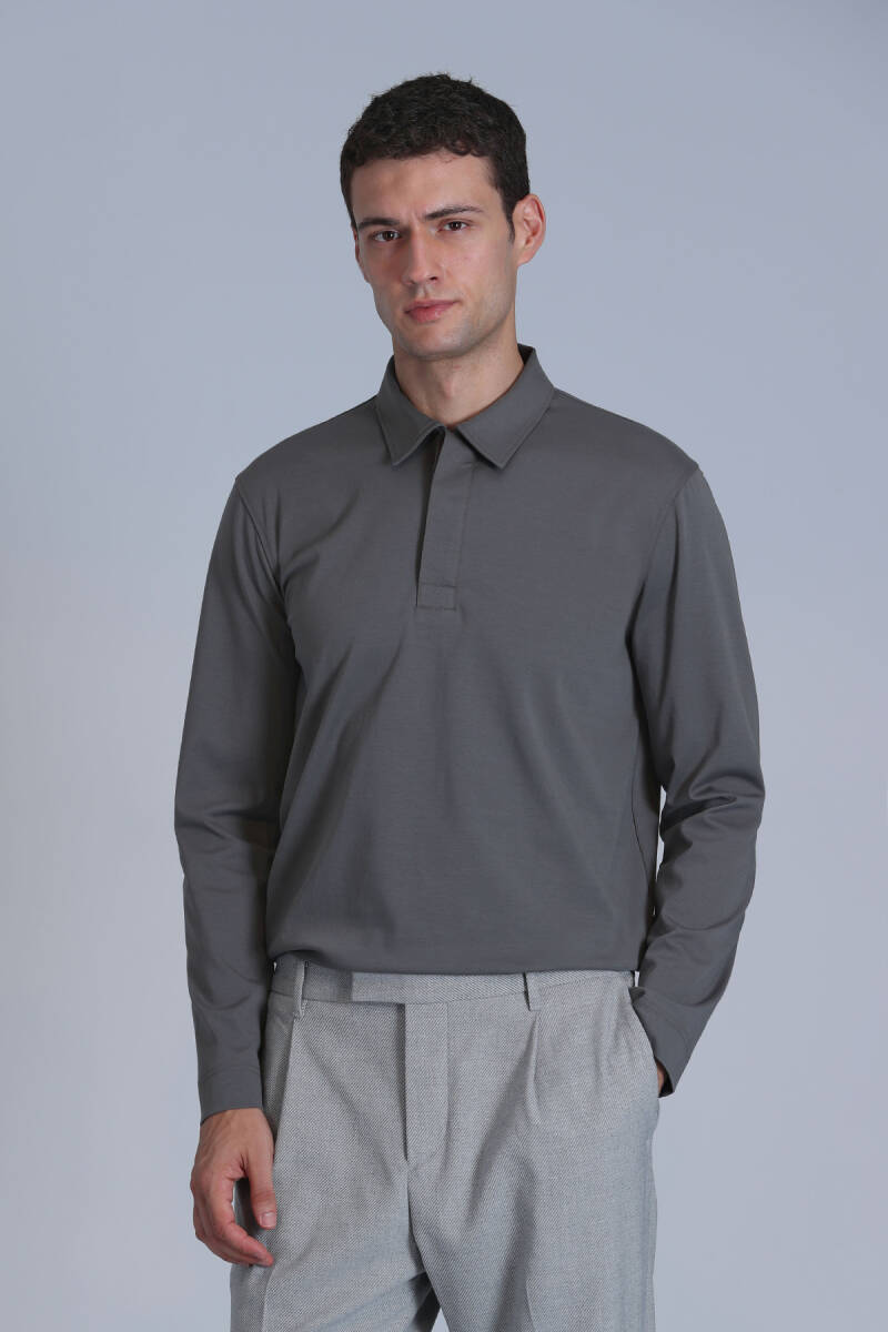 Evan Erkek Uzun Kol Tişört Nefti Yeşil - 5