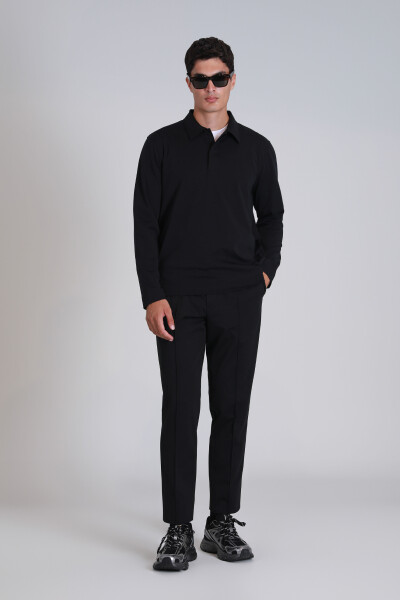 Evan Erkek Uzun Kol Tişört Siyah - LUFIAN (1)