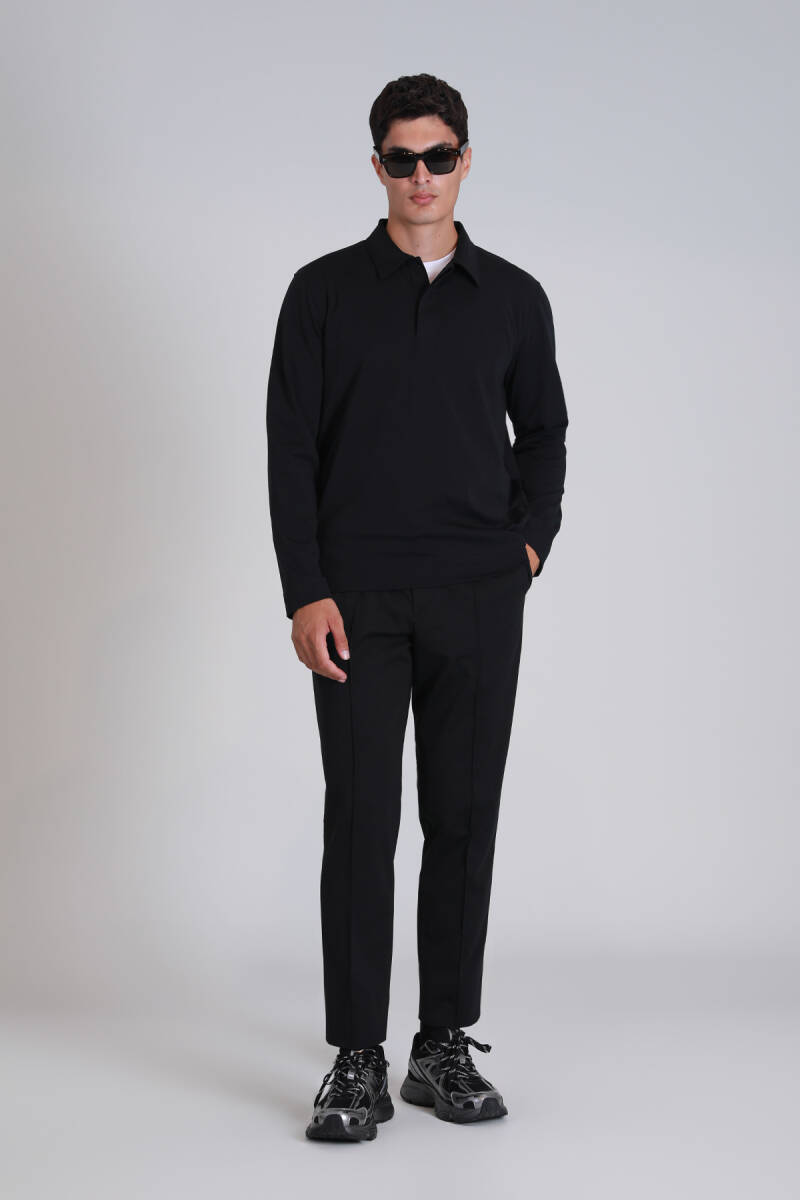 Evan Erkek Uzun Kol Tişört Siyah - 2