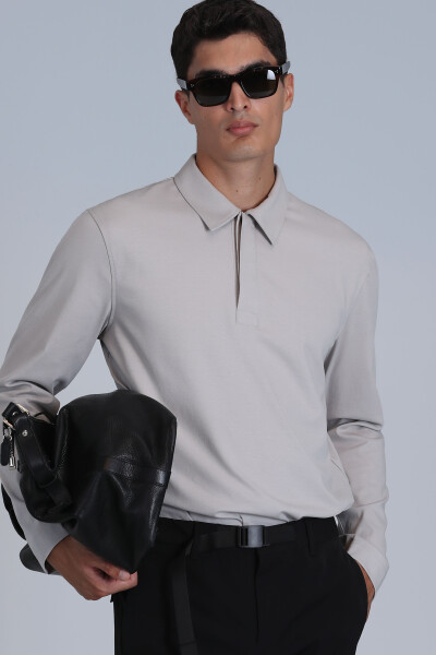 Evan Erkek Uzun Kol Tişört Taş - 3