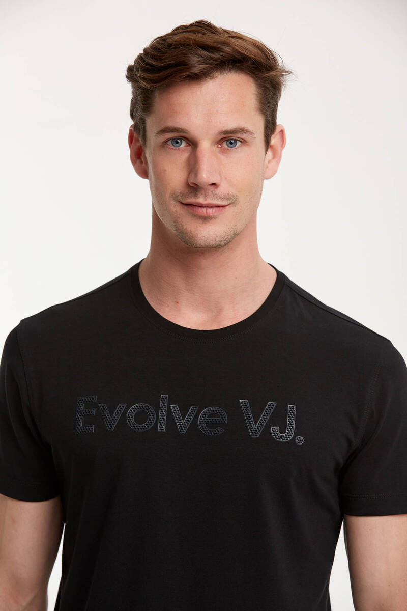 Evolve VJ Baskılı Bisiklet Yaka Erkek T-Shirt
