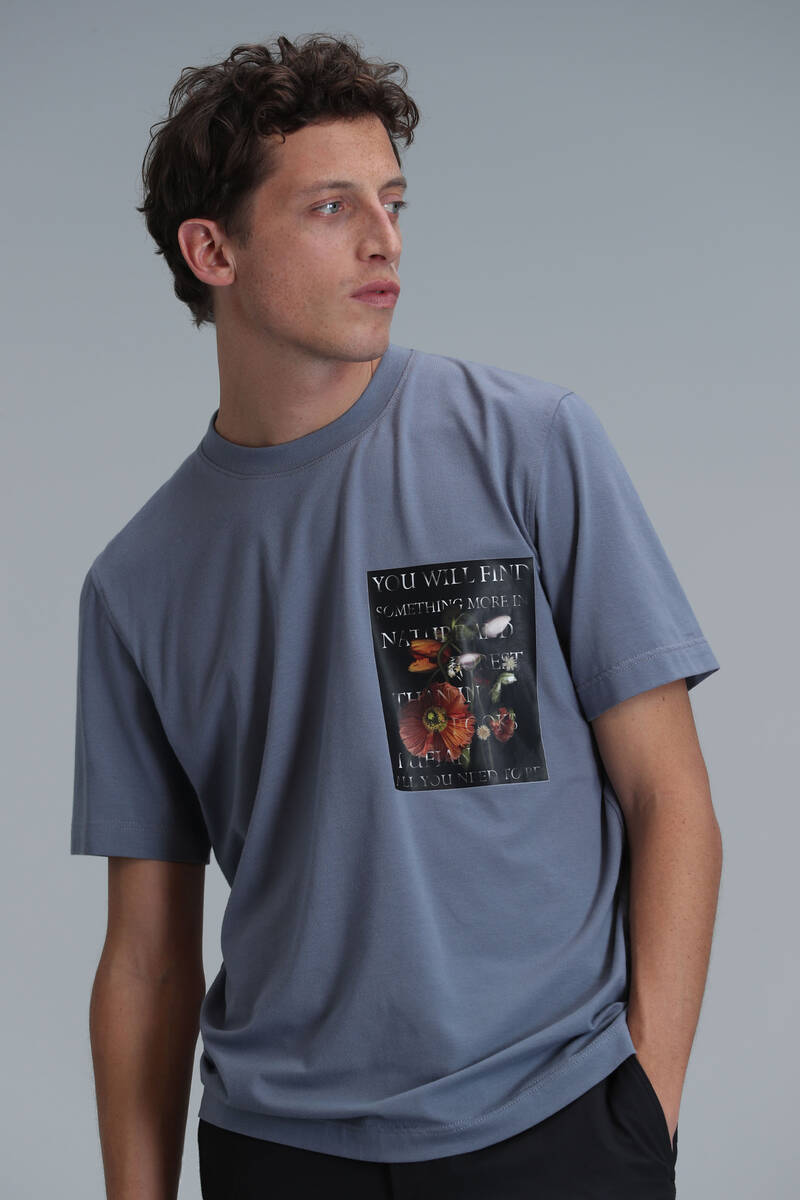Exotıc Modern Grafik T- Shirt Koyu Gri - 3
