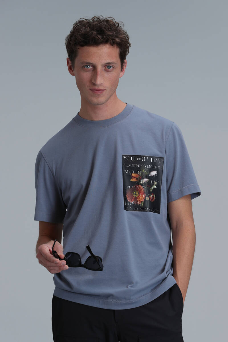 Exotıc Modern Grafik T- Shirt Koyu Gri - 5