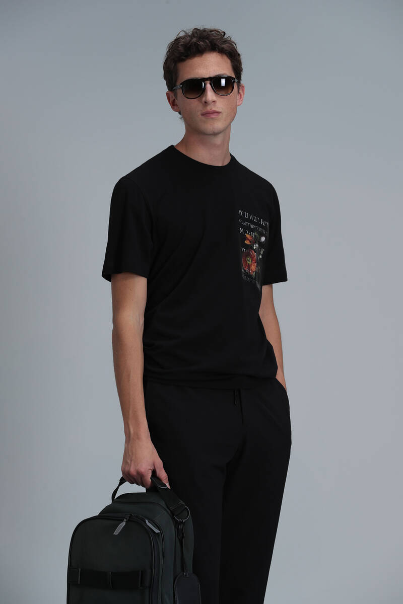 Exotıc Modern Grafik T- Shirt Siyah - 1