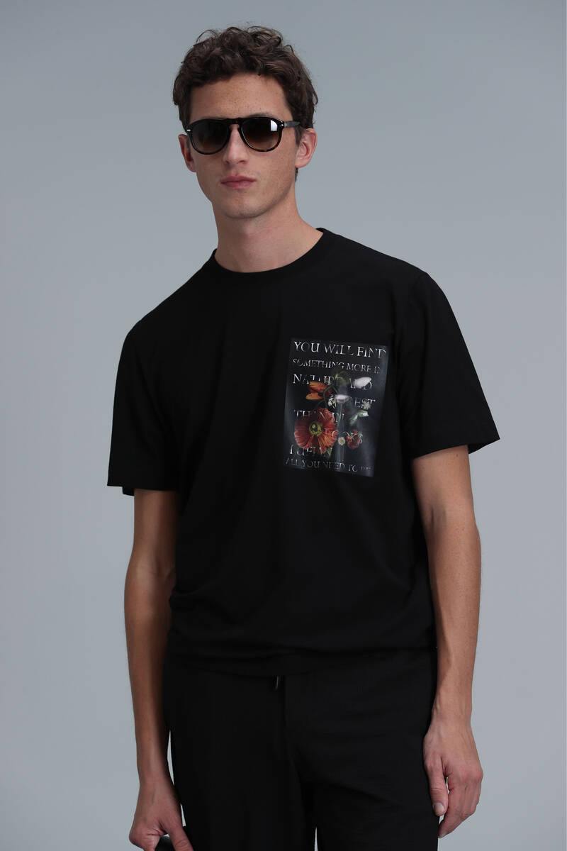Exotıc Modern Grafik T- Shirt Siyah - 3