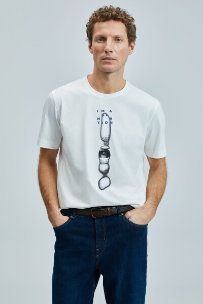 Eye Modern Grafik T- Shirt Beyaz - 1