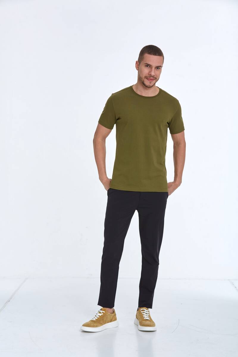 Ezra Basic Erkek Tişört Haki - 2