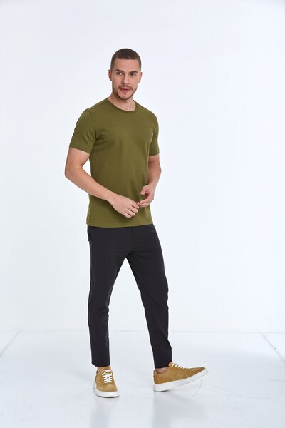 Ezra Basic Erkek Tişört Haki - 4