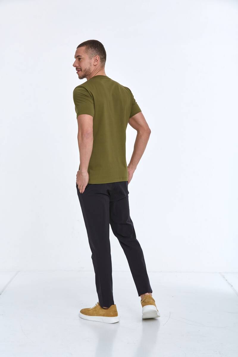 Ezra Basic Erkek Tişört Haki - 5