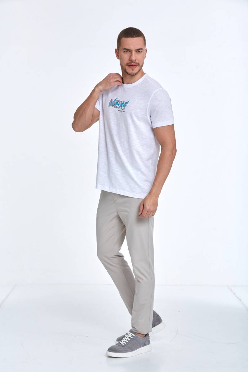 Fair Baskılı Erkek Tişört Beyaz - 3