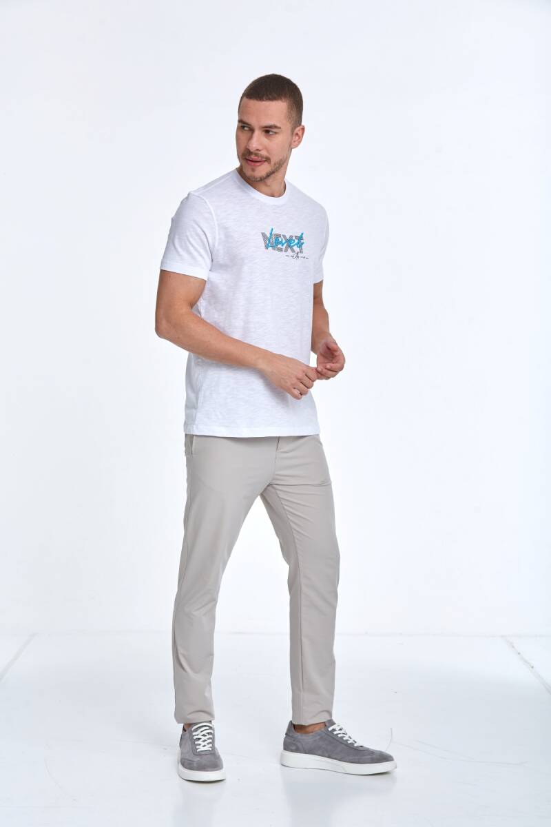 Fair Baskılı Erkek Tişört Beyaz - 4