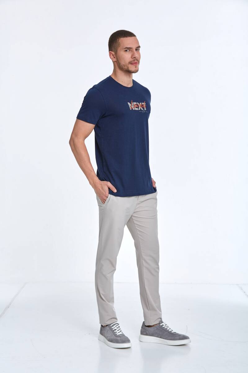 Fair Printed Men's T-Shirt Navy Blue - 4