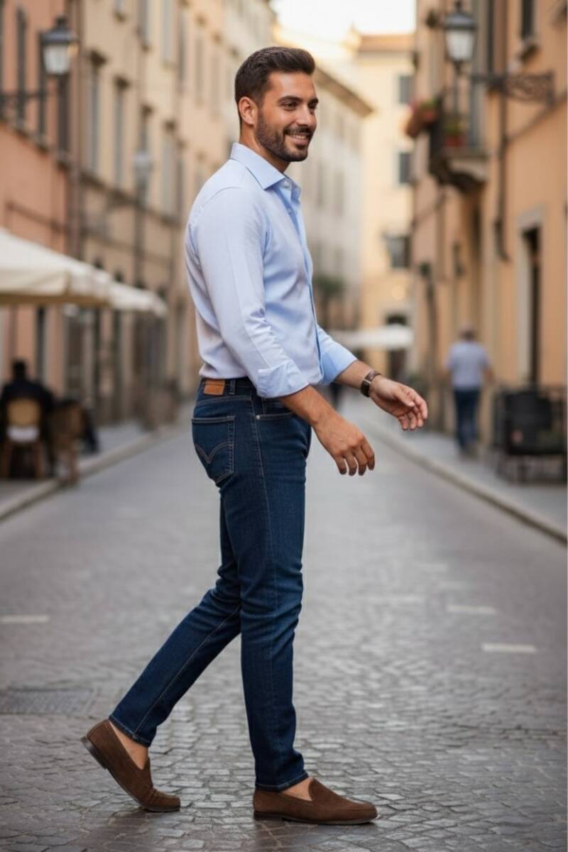 Felipe Normal Kesim Kot Pantolon Lacivert - 4