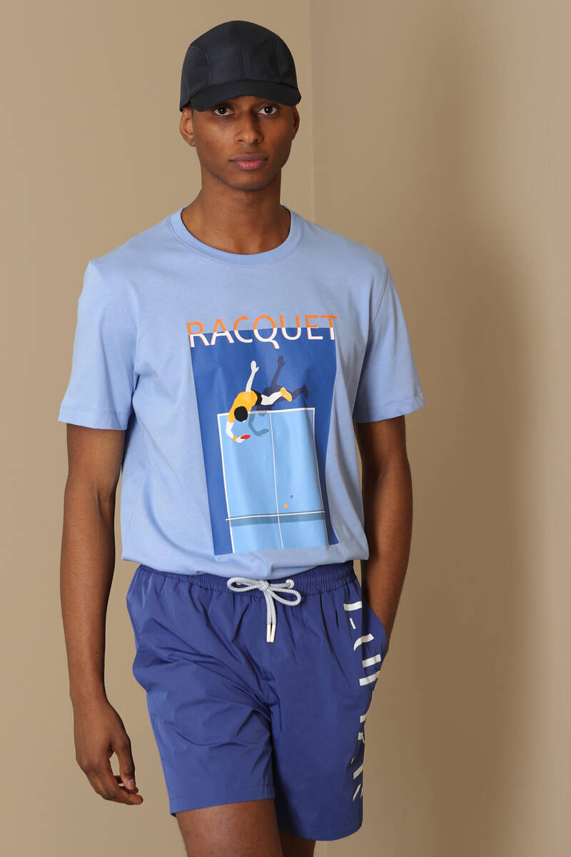 Fenza Modern Graphic T-Shirt Blue - 1