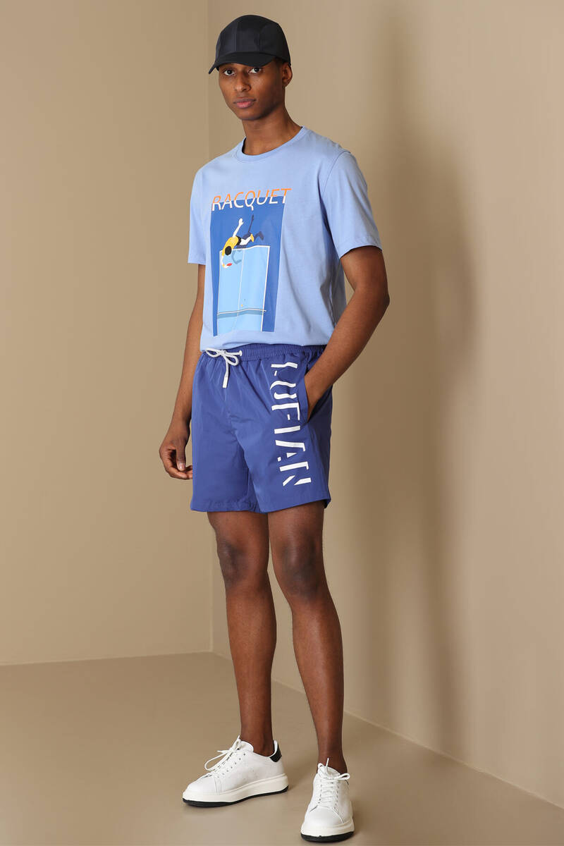 Fenza Modern Graphic T-Shirt Blue - 2