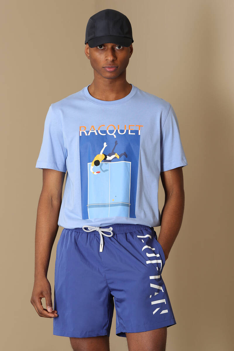 Fenza Modern Graphic T-Shirt Blue - 3
