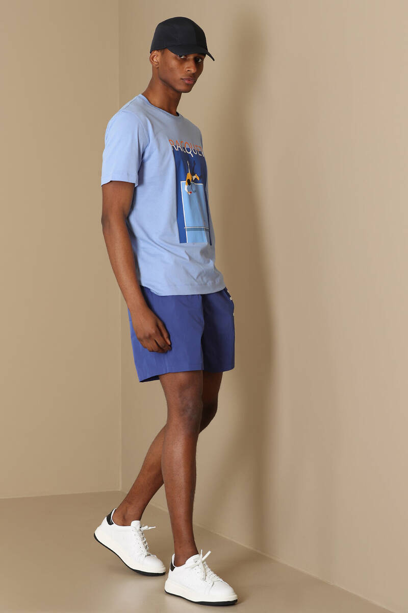 Fenza Modern Graphic T-Shirt Blue - 5