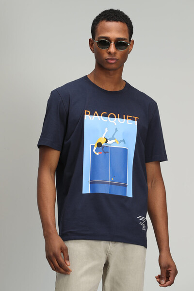 Fenza Modern Graphic T-Shirt Navy Blue - 1