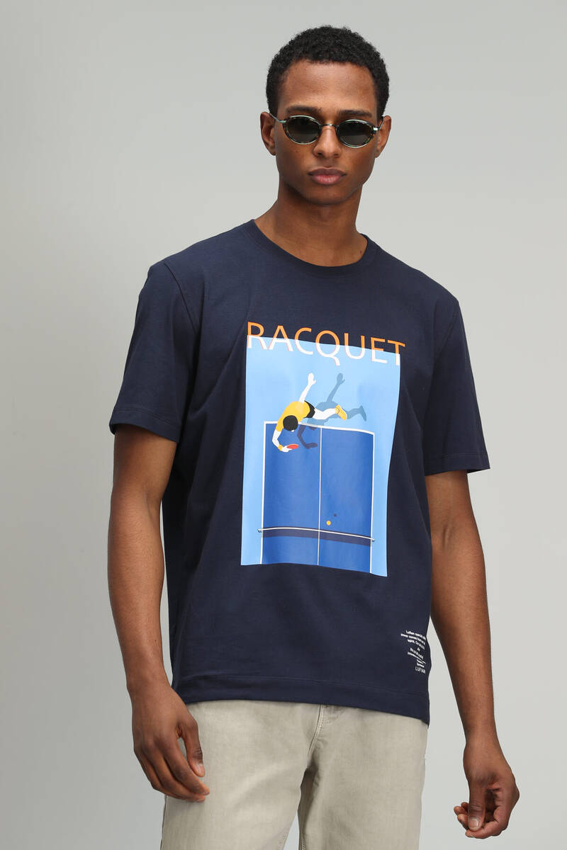 Fenza Modern Graphic T-Shirt Navy Blue - 1
