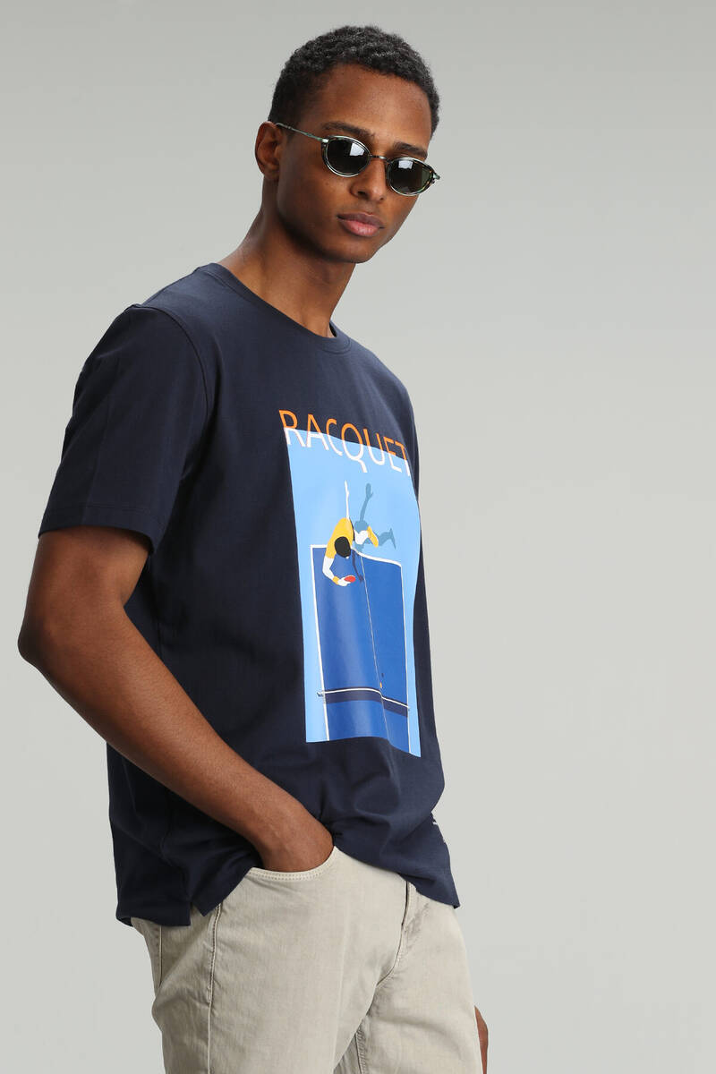 Fenza Modern Graphic T-Shirt Navy Blue - 2