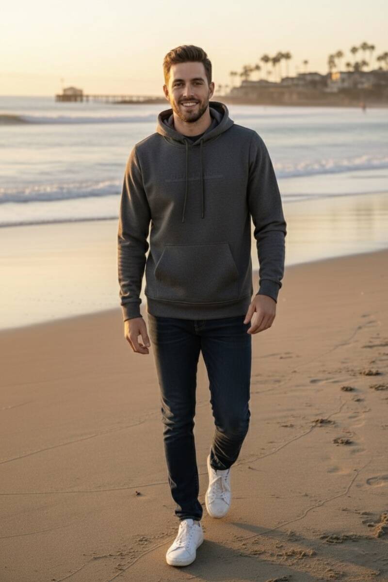 Fern Hooded Men's Sweatshirt Anthracite - 1