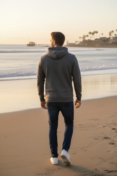 Fern Hooded Men's Sweatshirt Anthracite - 4