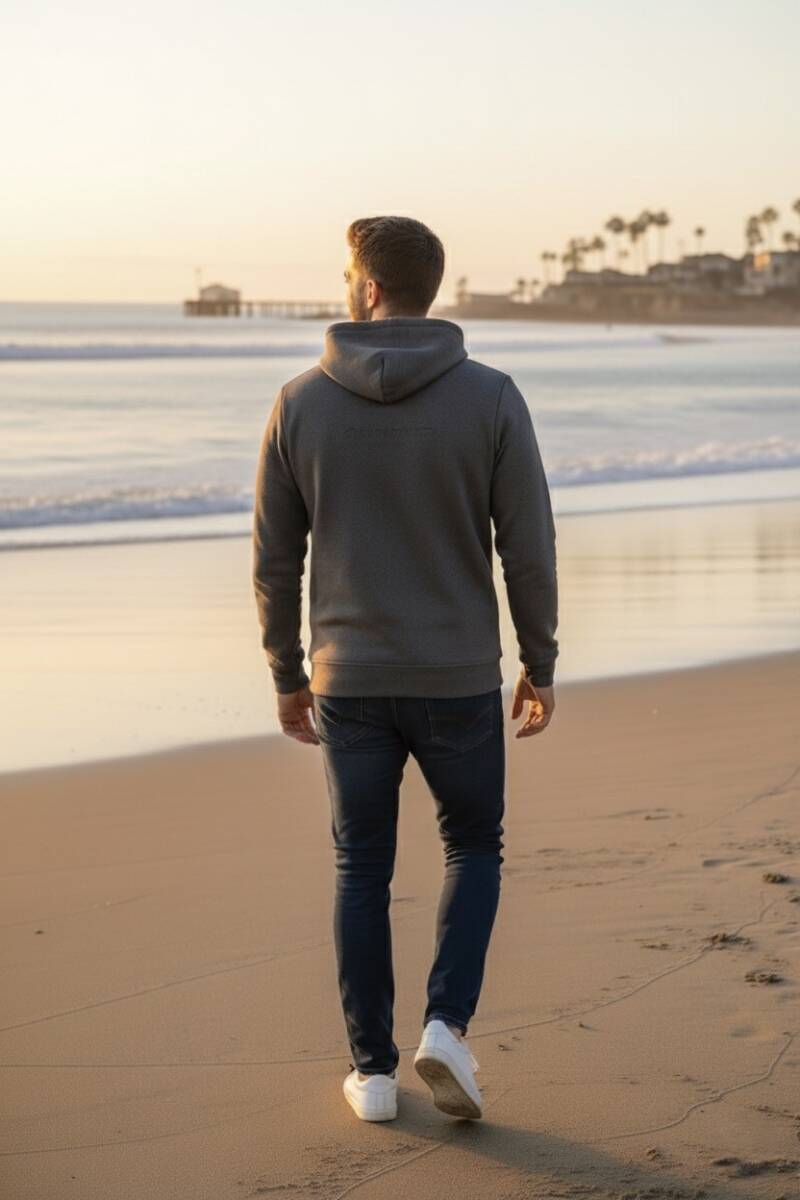 Fern Hooded Men's Sweatshirt Anthracite - 4