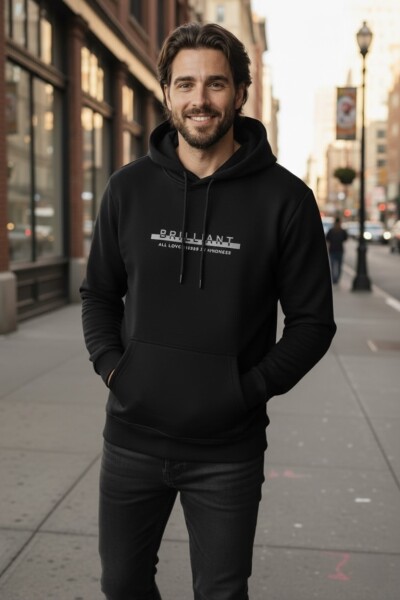 Fern Hooded Men's Sweatshirt Navy Blue - 2