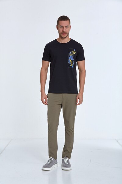 VOLTAJ - Fish Printed Crew Neck Cotton T-Shirt (1)