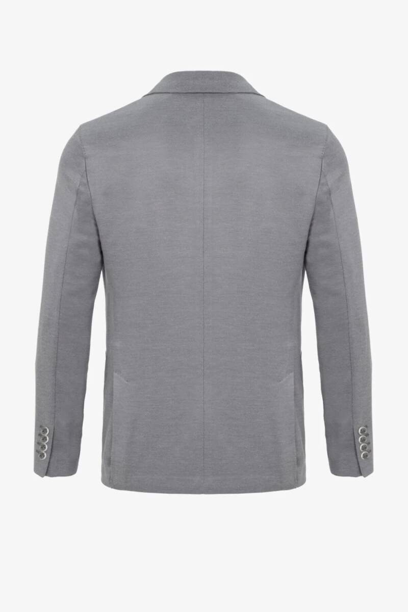 Frances Gri Renk Ketenli Blazer Ceket - 5