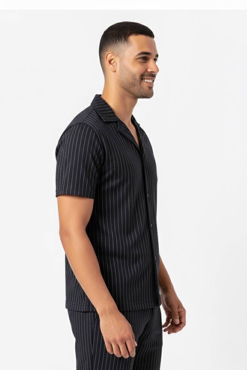 Fredy Navy Blue Striped Shirt - 3