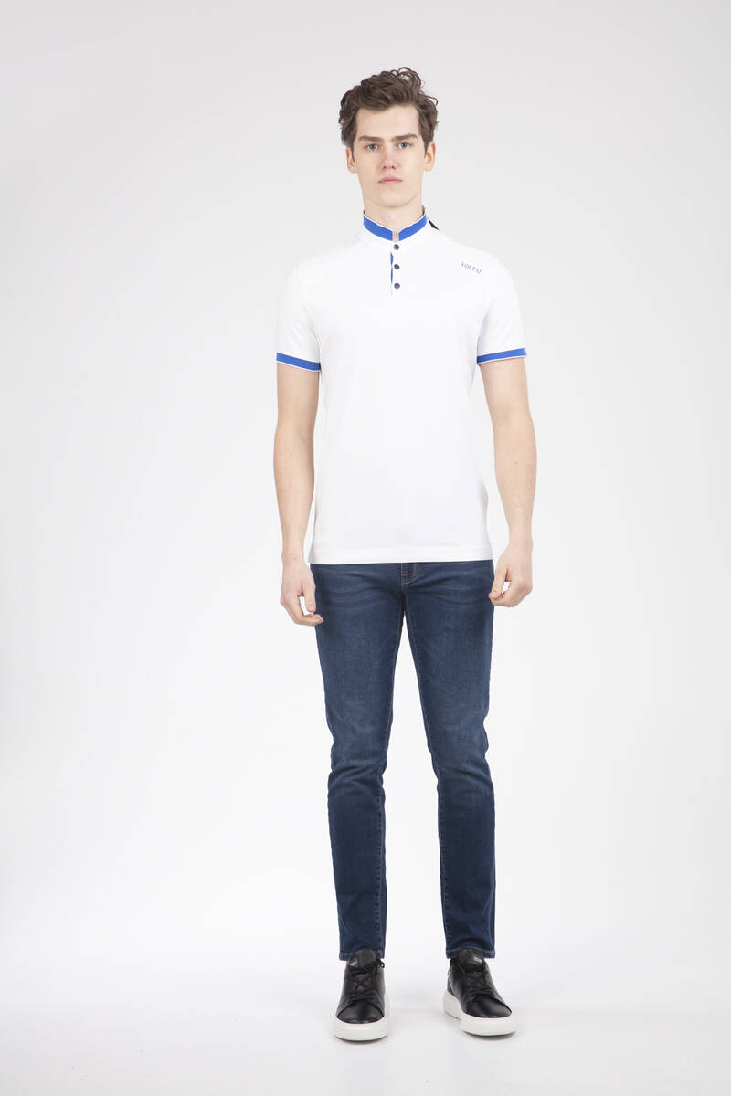 Front Printed Polo Neck Men's T-Shirt