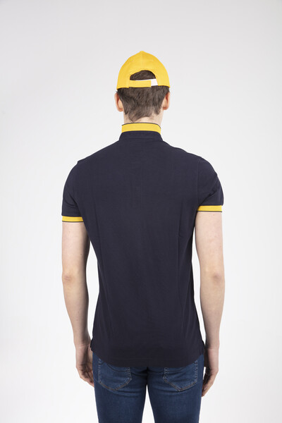 Front Printed Polo Neck Men's T-Shirt - 8