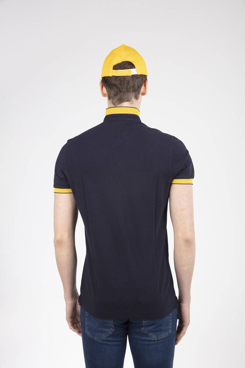 Front Printed Polo Neck Men's T-Shirt - 8