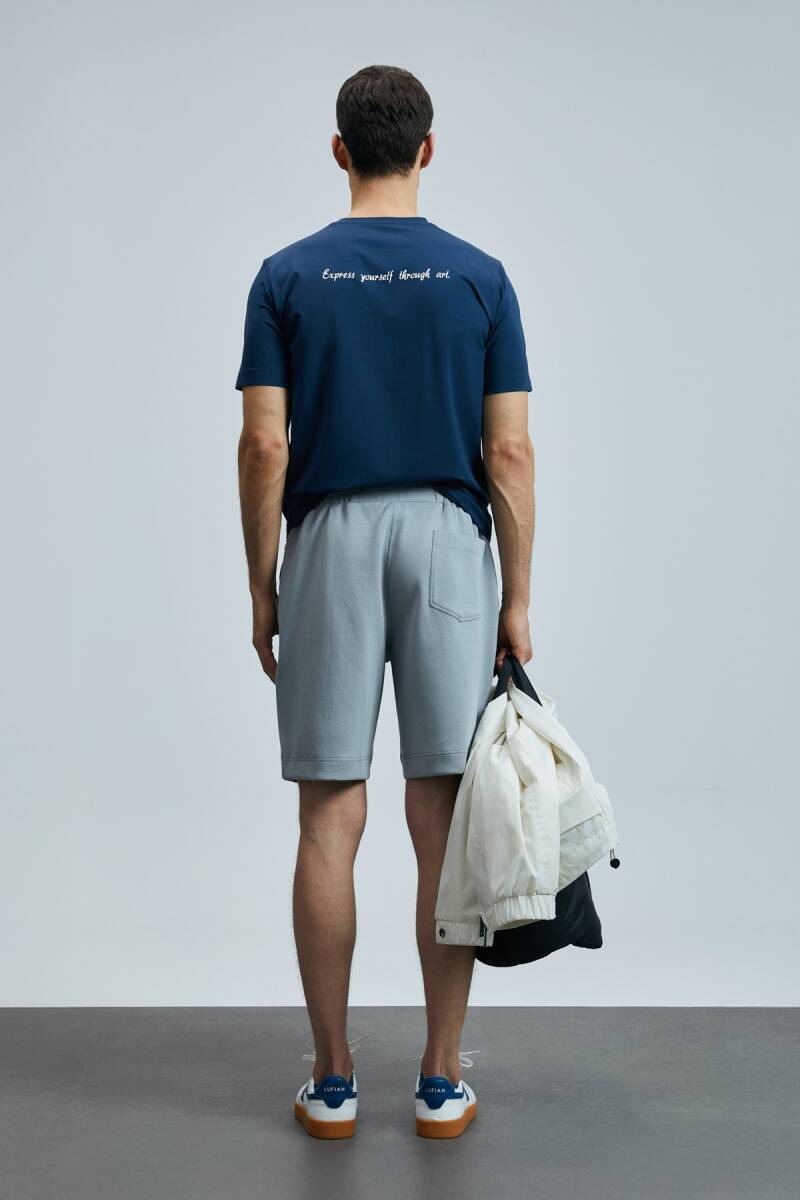 Funky Modern Grafik T- Shirt Lacivert - 6