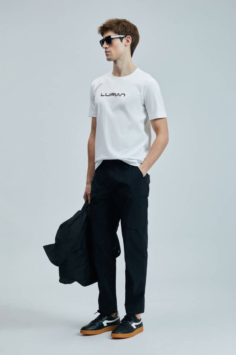 Fusıon Modern Grafik T- Shirt Beyaz - 4