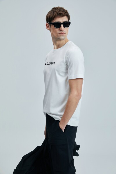 Fusıon Modern Grafik T- Shirt Beyaz - 5