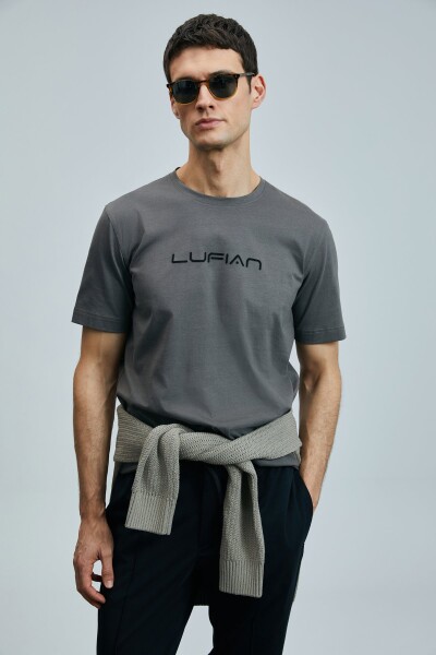 Fusıon Modern Grafik T- Shirt Kahverengi - LUFIAN