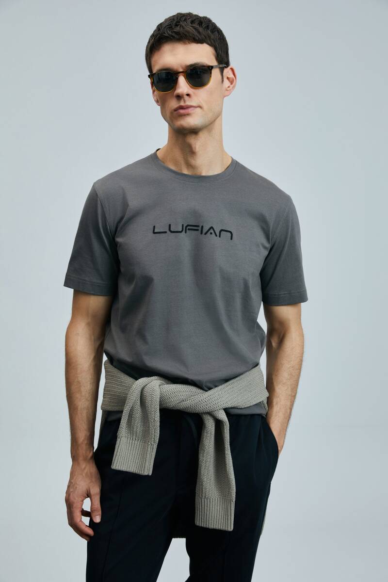 Fusıon Modern Grafik T- Shirt Kahverengi - 1