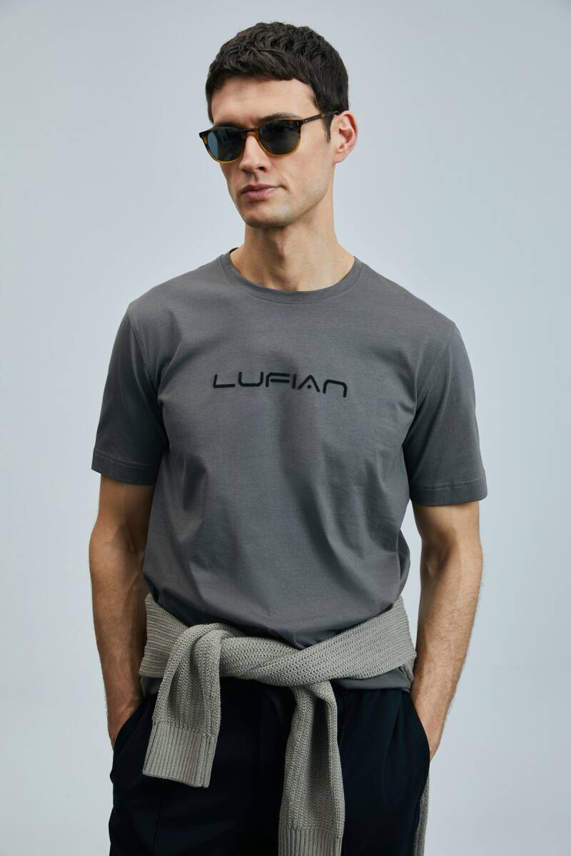 Fusıon Modern Grafik T- Shirt Kahverengi - 5