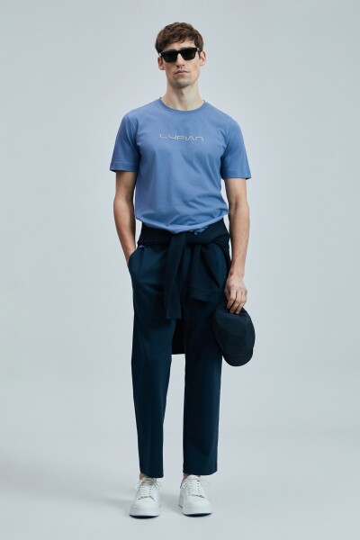 Fusıon Modern Grafik T- Shirt Koyu Lila - 2