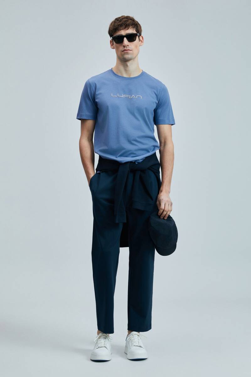 Fusıon Modern Grafik T- Shirt Koyu Lila - 2