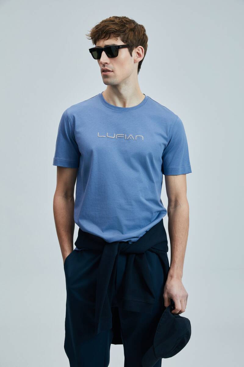 Fusıon Modern Grafik T- Shirt Koyu Lila - 1