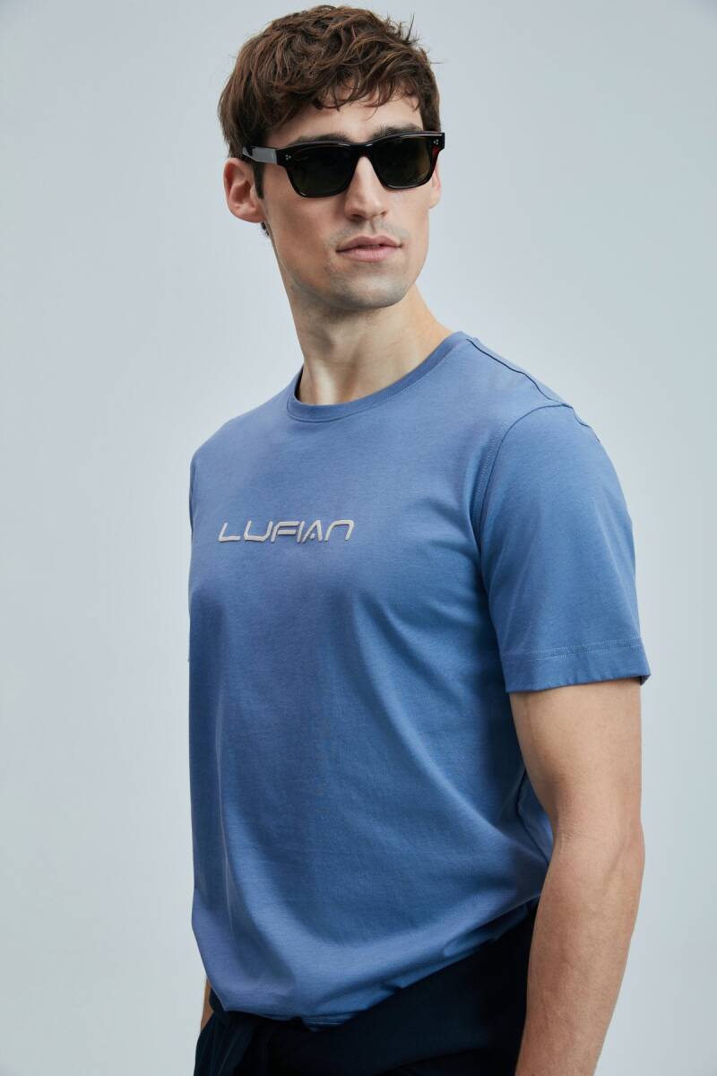 Fusıon Modern Grafik T- Shirt Koyu Lila - 3