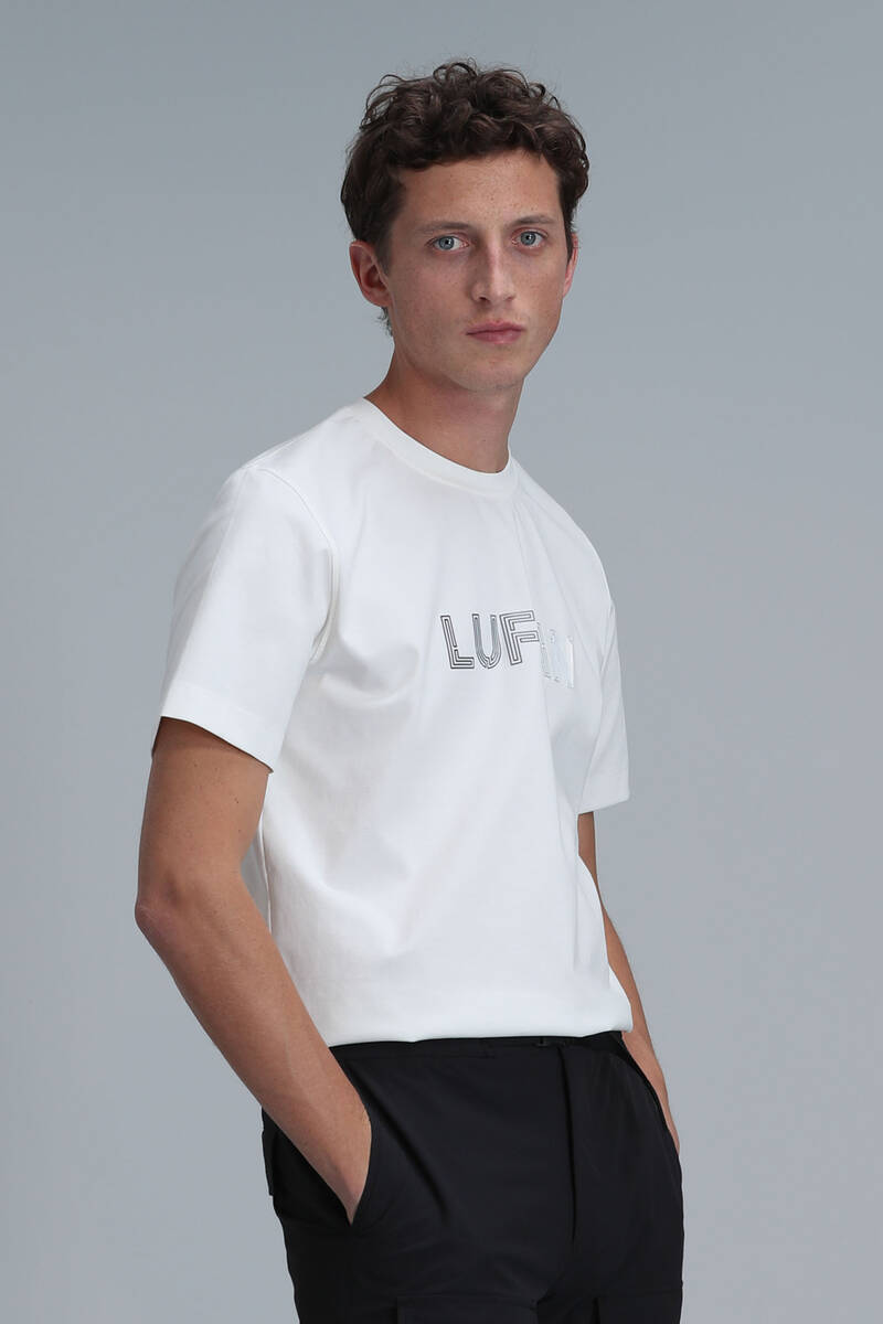 Белая футболка Benjamin's Modern с рисунком Off White - 5