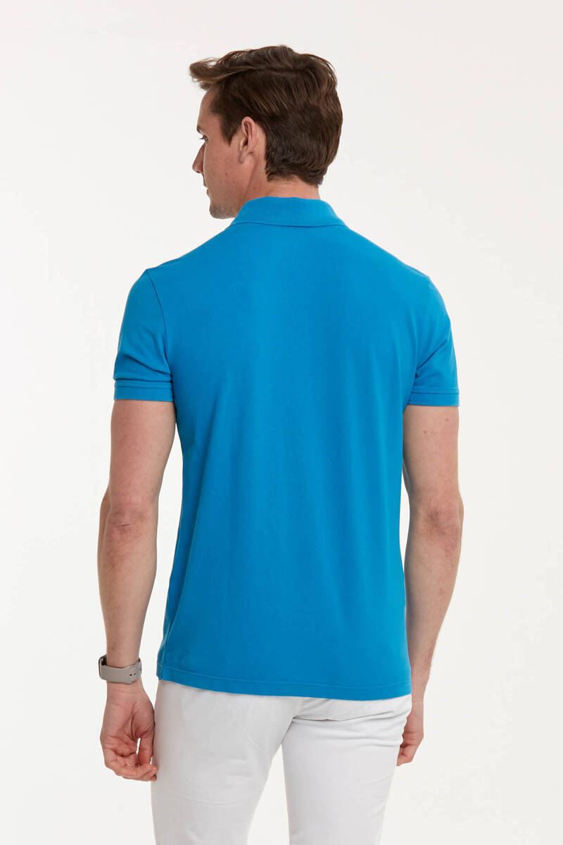 Мужская футболка Parker Polo Голубая - 4
